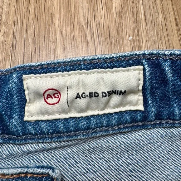 AG-ED Ex-Boyfriend Slouchy Jeans Size 27 Italian Denim Raw Hem - Picture 11 of 16